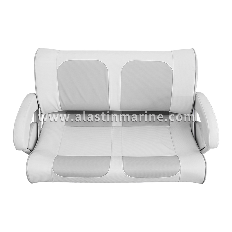 Deluxe 2-Person Marine Helm Bench Seat with Flip-Up Armrests