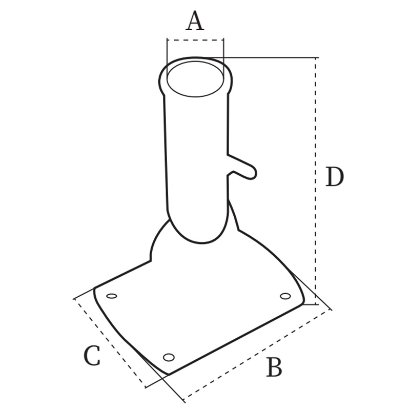 Alastin Marine 316 Stainless Steel 180 Degree Flag Pole Holder (1)